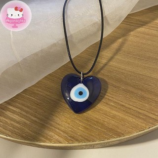 Moonlights Devil 's Mặt Dây Chuyền Vòng Cổ Dành Cho Nữ Trái Tim Ngôi Sao Tròn Kính Xanh Ten Xương Đòn Dây Chuyền Vintage Phụ Kiện Trang Sức EN