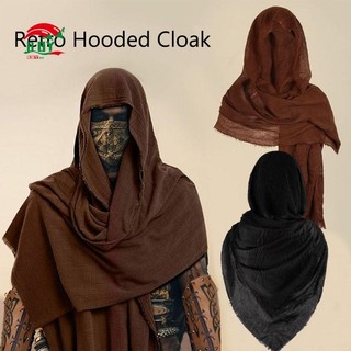 Áo trùm đầu thời trung cổ màu nâu đen, phù hợp cosplay unisex