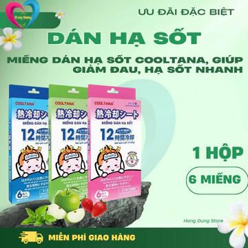 Miếng dán hạ sốt Cooltana Tanaphar, giảm sốt cho bé, hạ nhiệt tốt làm mát trong 12h, dùng được cho trẻ sơ sinh