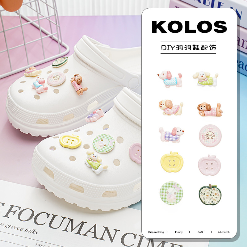 Phụ kiện giày lỗ hoa dễ thương cho cá sấu, phù hợp với nhiều kiểu giày, có thể tháo rời