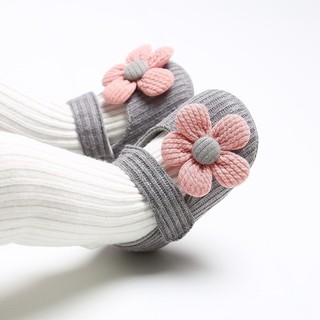 FILL Giày Cotton Cho Bé, Giày Công Chúa Nơ Hoa, Mềm Mại Chống Trơn Trượt Trẻ Sơ Sinh Prewalkers 0-18M