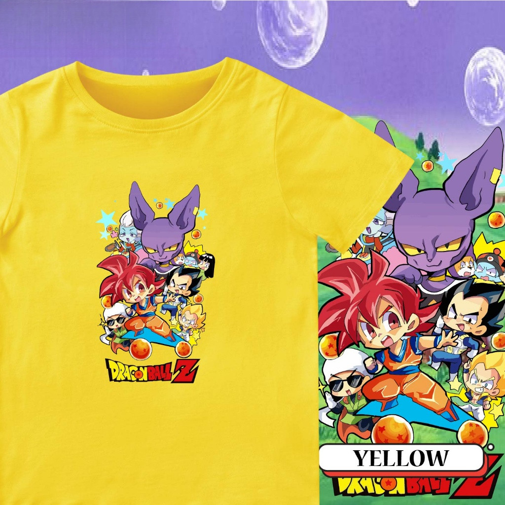 Áo thun ngắn tay in hình Dragon Ball 2D cho trẻ em cổ tròn Unisex