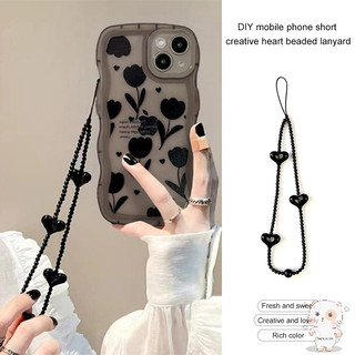 【Chamvn】Dây đeo điện thoại DIY Phụ kiện dây đeo điện thoại Túi đựng tai nghe Trang trí hình trái tim sáng tạo