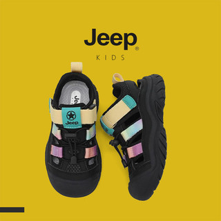 JEEP Giày sandal ngón chân cho bé trai mùa hè 2025, đế mềm thoáng khí, đi biển, phong cách thể thao nhẹ, size lớn
