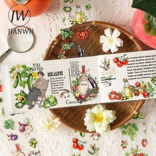 JIANWU Dòng Thời Gian Tự Nhiên Hoa Vintage Hoa Trái Cây Phong Cảnh Chất Liệu Cắt Kéo Sổ Lưu Niệm PET Miếng Dán Sáng Tạo Tạp Chí Văn Phòng Phẩm