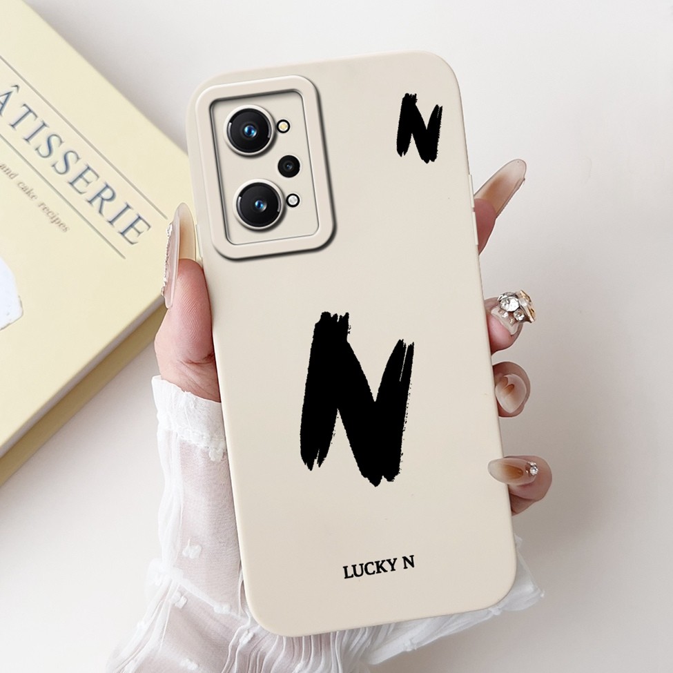 Dành Cho Realme Q5 Pro Ốp Lưng RMX3372 Chữ Thời Trang Đơn Giản Thiết Kế Họa Tiết A-Z Ốp Điện Thoại Silicon Chống Sốc Cho Real me Q5 Pro