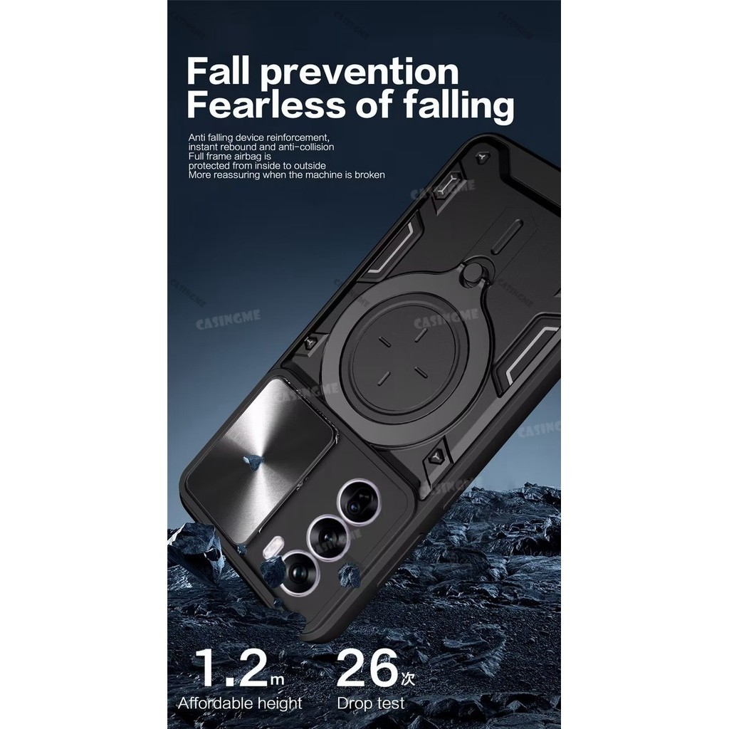 Oppo Reno12 12Pro 5G Giáp Chống Sốc Đẩy Kéo Camera Bảo Vệ Cho Oppo Reno 12 Reno12 OppoReno12 Pro 12Pro 5G 4G 2024 Ốp Lưng Xe Ô Tô Vỏ Vòng Từ Tính Ốp lưng