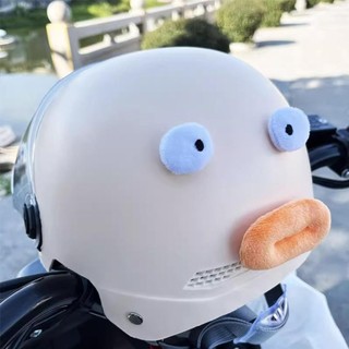 Okcatzone 2 Chiếc Dễ Thương Xe Máy Mũ Bảo Hiểm Trang Trí Cho Motocross Full Face Off Road Mũ Bảo Hiểm Miếng Dán Mềm Mại Sang Trọng Miệng Và Mắt To L7O4