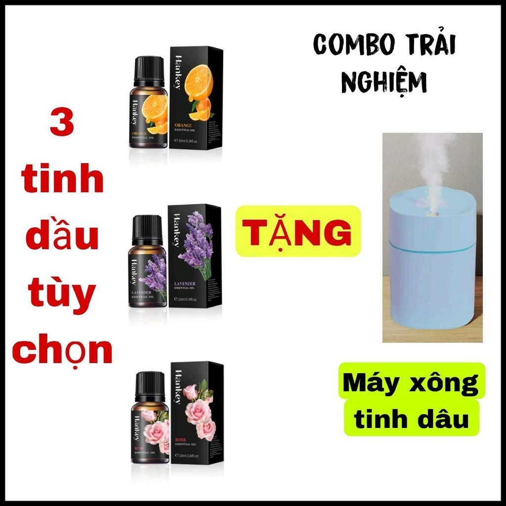 3 tinh dầu TẶNG máy xông ( Combo trải nghiệm chỉ 59k ) Thơm phòng, thư giãn, đuổi mũi