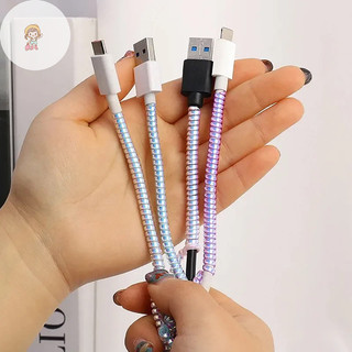Twe 1.6m Xoắn Ốc Cáp Sạc Dây Bảo Vệ Chống Vỡ Lò Xo Dây Bảo Vệ Cho Cáp Sạc USB Tai Nghe Dữ Liệu Cuộn Dây VN