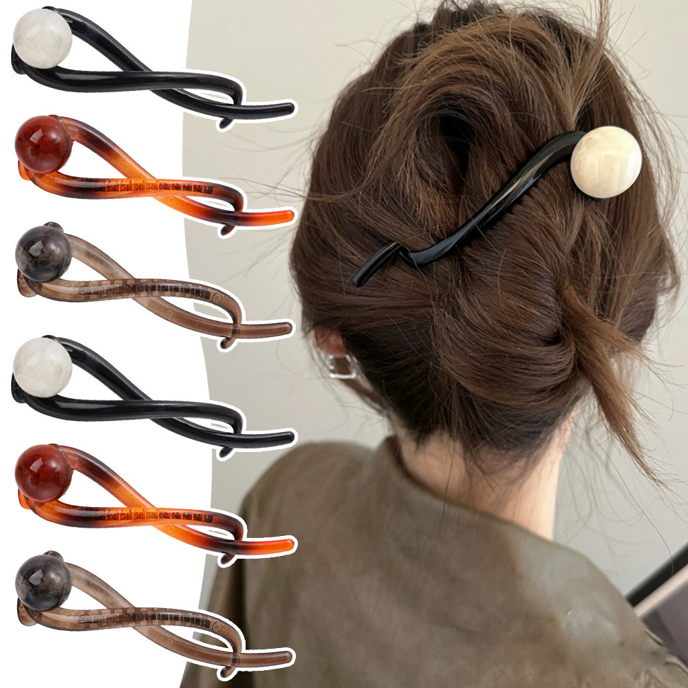 Kẹp Ngọc Trai Vintage - Kẹp Cá Mập Lưng Nữ - Thời Trang Chất Lượng Cao Thanh Lịch Ngọt Ngào - Phụ Kiện Tóc Phổ Biến - Kẹp Tóc Xoắn Đơn Giản Cho Tiệc Cưới Hàng Ngày