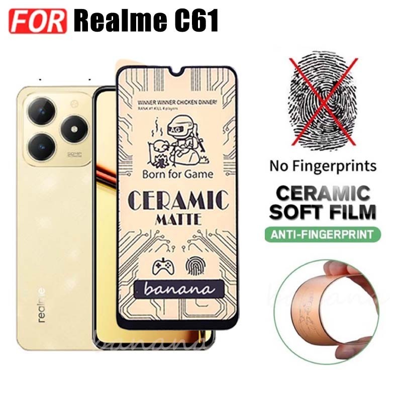 Ốp Điện Thoại Chống Sốc 3 Trong 1 Realme C61 Cho Realme C63 C65 C 61 C 63 Phim Mờ Gốm + Phim Ống Kính Máy Ảnh