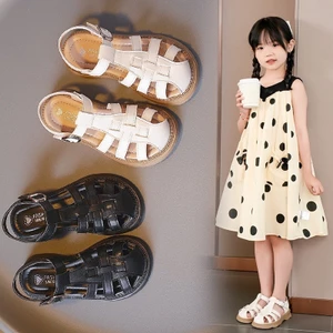 sandal bé gái dép rọ đan cho bé bảo vệ chân chống trơn trượt mẫu mới nhất năm có size đại đen trắng có hộp xd766