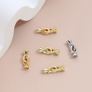 Móc đôi bằng đồng mạ vàng giữ màu, móc ngọc trai đa năng, phụ kiện DIY cho trang sức handmade, vòng tay, dây chuyền, hạt