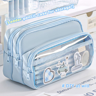 Dung tích lớn Kawaii Hộp Đựng Bút Chì Túi Lật Hộp Đơn Giản Cho Studnets Trở Lại Trường Đồ Dùng Văn Phòng Phẩm