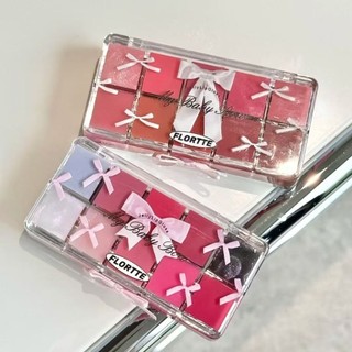 Flortte Beat Princess Series Ten Color Lip Palette ❆ ❈ ❈ ❈ ❈ ❈ ❈ ❈ 🍒 ❈ 🍒 ❈ 🍒 ❈ ❈ ❈ ❈ ❈ Làm sáng da tự nhiên-Đèn dưỡng ẩm lâu trôi Định hình môi Glaze Trang điểm môi