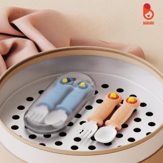 Set thìa dĩa ăn dặm cho bé giúp bé tập xúc, chất liệu nhựa an toàn