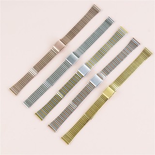 Dây đeo đồng hồ bằng thép không gỉ cỡ nhỏ 10mm 12mm 14mm 16mm Dây đeo đồng hồ dành cho nữ Kích thước nữ Dây đeo đồng hồ thạch anh Dây đeo đồng hồ bạc Hoa hồng vàng đen Hoa văn tre