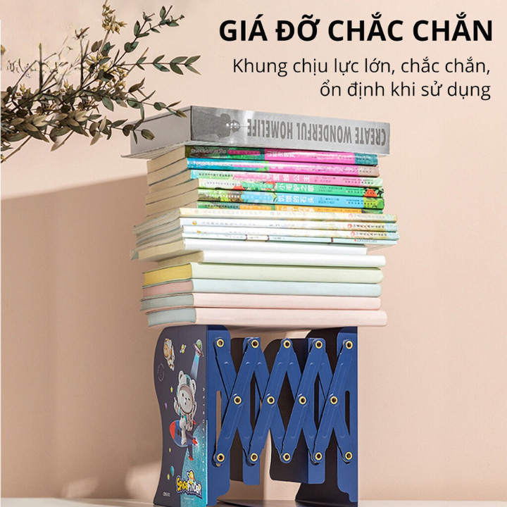 [HÀNG LOẠI 1] Kệ Sách Để Bàn Đa Băng Gấp Gọn 3 Ngăn Bằng Thép Dày 0,9mm Chịu Lực Tốt Chắc Chắn