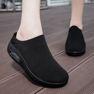 Plus Size Nữ Lưới Thoáng Khí Flyknit Giày Slip-on Thể Thao Đế Dày Giày Thể Thao Hàng Có Sẵn Miễn Phí Vận Chuyển