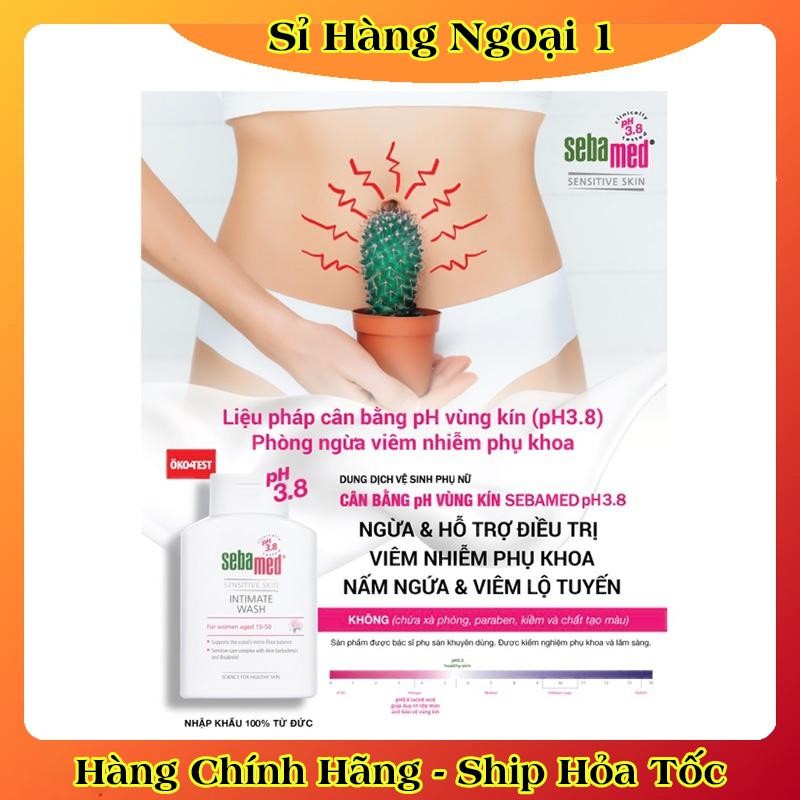[Nội địa Đức ] Dung dịch vệ sinh phụ nữ SEBAMED pH3.8 200ml làm sạch nhẹ nhàng an toàn cho cả mẹ bầu và mẹ sau sinh