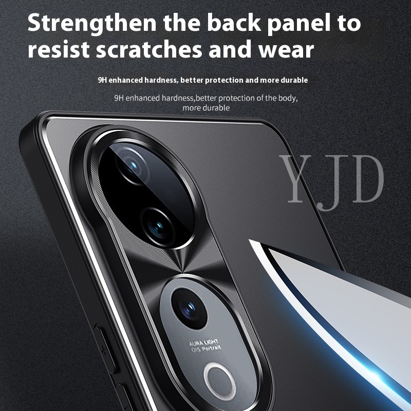 Ốp Lưng Cho Vivo V40 Pro Hợp Kim Nhôm Kim Loại Bao Gồm Tất Cả Vỏ Điện Thoại Chống Sốc