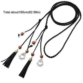 Thắt lưng NCE tua rua boho với dây bện cổ điển, phù hợp thời trang đa năng