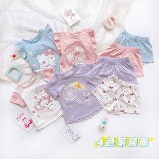 (1-8Y) Bộ Đồ Ngủ Bé Gái Mùa Hè Kuromi Cinnamoroll Hello kitty Melody Bộ Đồ Ngủ Dễ Thương Cho Bé Gái