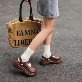 Cao Cấp Retro Mary Jane Dép Da Nhỏ Nữ Mùa Hè Mặc Ngoài Thời Trang Đế Dày Tăng Chiều Cao Thoải Mái Phong Cách Anh Quốc Dép Ngoài Trời