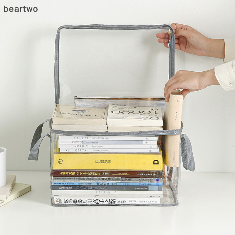< Beartwo > Hộp Sách Có Thể Gập Lại Ký Túc Xá Sinh Viên Lớp Học Sắp Xếp Sách Trong Suốt Chống Thấm Nước Hộ Gia Đình Tổ Chức Hộp Bảo Quản Đẹp
