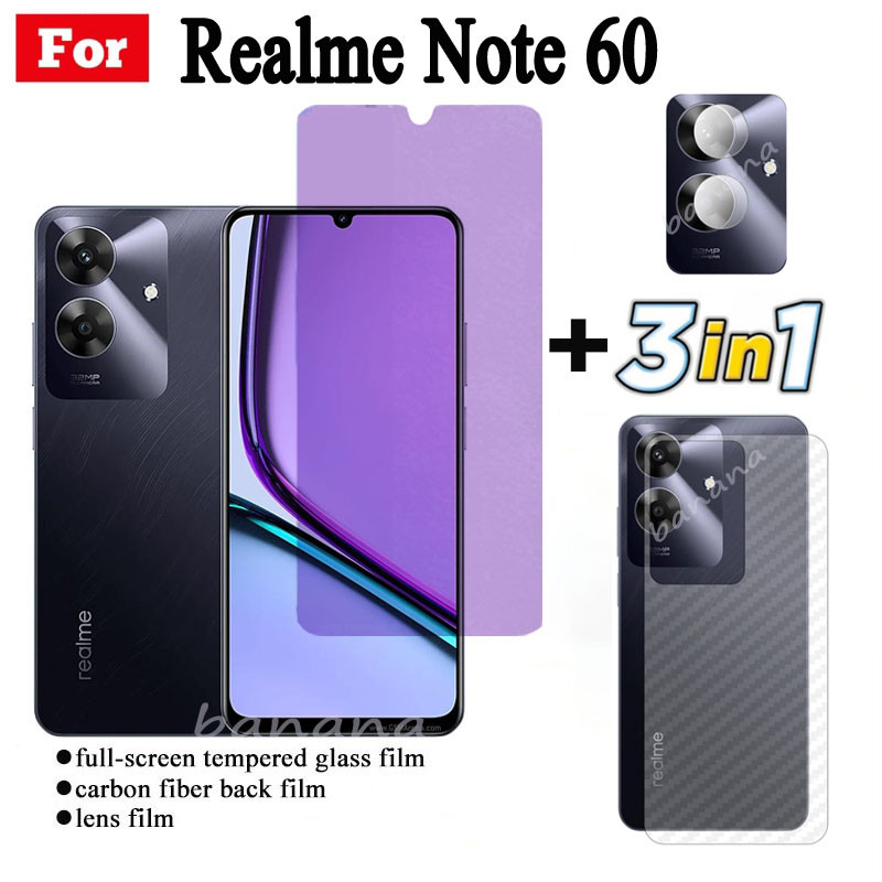 Kính cường lực tia sáng xanh Realme Note 60 cho bảo vệ màn hình Realme Note 50 + Phim ống kính máy ảnh + Phim mặt sau
