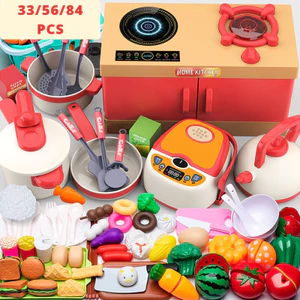 33/56/84 PCS Bộ Đồ Chơi Nấu Ăn Nhà Bếp Cao Cấp Cho Bé Gái Bé Trai