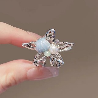 Mauropoli [Sẵn sàng] Vỏ cảm giác tinh tế cổ điển dễ thương Kẹp lấy nhỏ bên hông Nổ trán Tóc bị gãy Sao biển Kẹp tóc thời trang Phụ kiện tóc