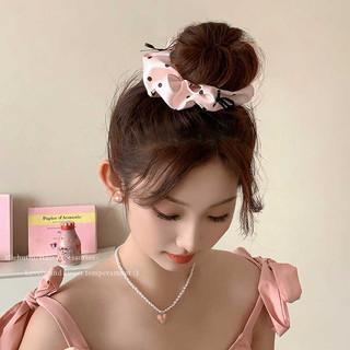 Phụ kiện tóc nữ tính chấm bi màu hồng