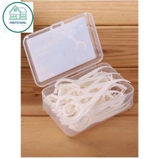 Hộp 50 Cây Tăm Chỉ Vệ Sinh Răng Miệng Dental Flossers Nha Khoa,