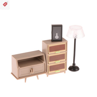 Alik 1 / 12 Nhà Búp Bê Tủ Giày Kệ Sách Đèn Sàn Đồng Hồ Treo Tường Nhà Búp Bê Nội Thất Phòng Khách Trang Trí Búp Bê Phụ Kiện Nhà VN