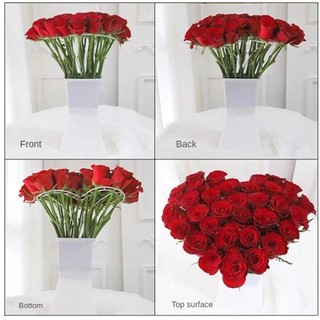 INENK Giá đỡ bó hoa 3 BỘ, Đế cắm hoa lắp ráp dễ dàng bằng nhựa, Dụng cụ đóng gói hoa hình trái tim DIY bền bỉ