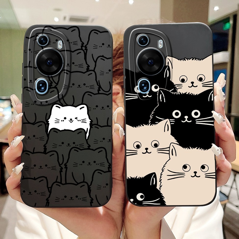 Ốp lưng Huawei P60Art Hoa thời trang dễ thương Mèo Phi hành gia Vỏ điện thoại silicon Huawei P60 Art Ốp lưng MNA-AL00