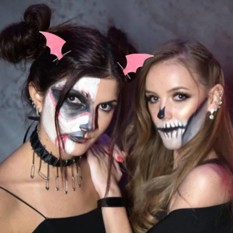 Mới Halloween Phụ Kiện Tóc Bát Cánh Hình Kẹp Tóc Punk Gothic Quỷ Tai Bé Gái Mũ