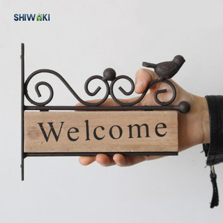 Chào mừng Ký hiệu Handmade Porch Bird Pattern Trang trí tiệc trong nhà Trang trí màu nâu