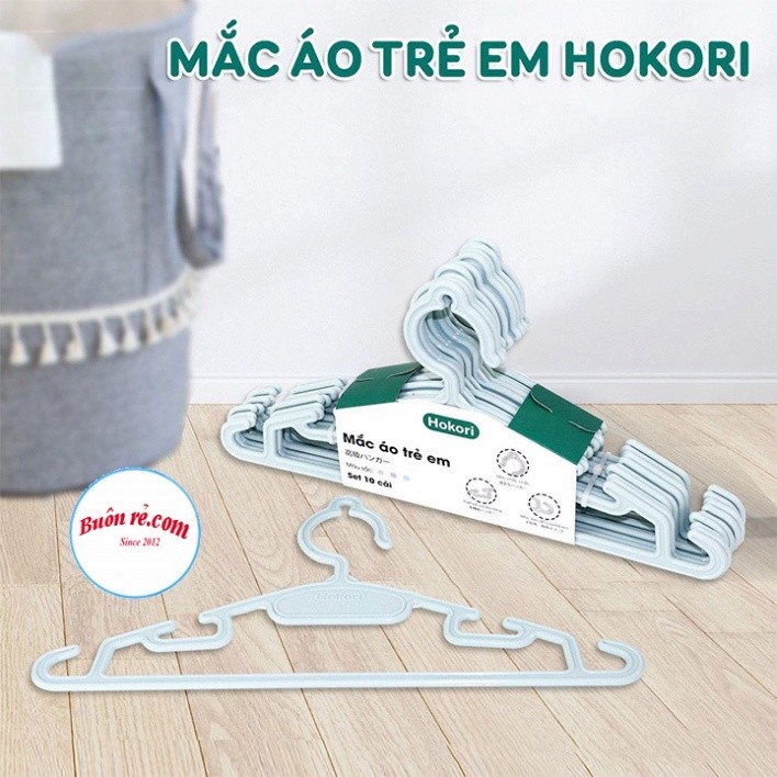 Set 10 móc treo quần áo trẻ em Hokori cao cấp (2830) nhựa Việt Nhật -Mắc nhũ treo quần áo, móc phơi đồ  -Buôn rẻ 01461 B