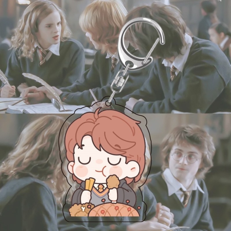 Thiết bị ngoại vi hoạt hình Harry Potter Móc khóa acrylic Harry Hermione Weasley làm quà tặng cho bạn bè, mặt dây chuyền