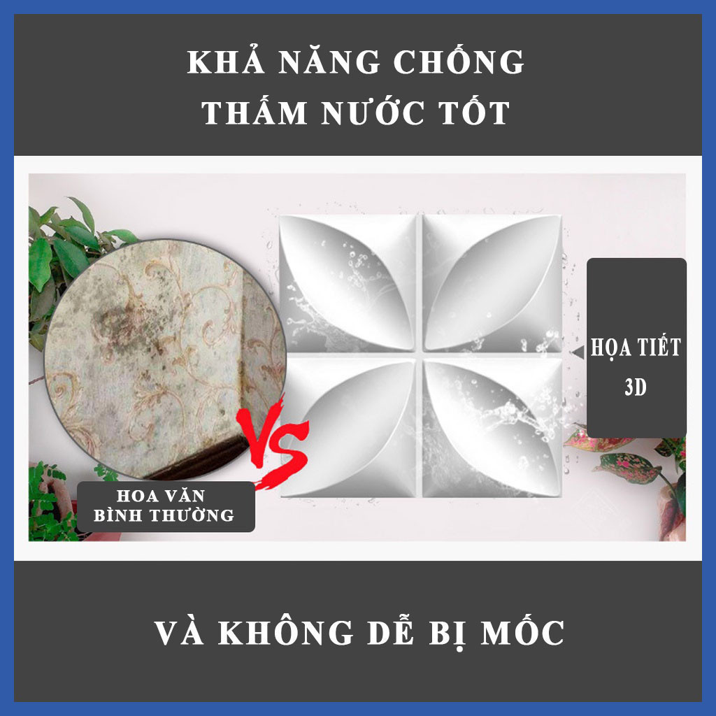 COMBO 6 Tấm Ốp Tường 3D Sang Trọng Kích Thước 50cmx50cm, Tấm Nhựa Ốp Tường PVC | BigBuy360 - bigbuy360.vn