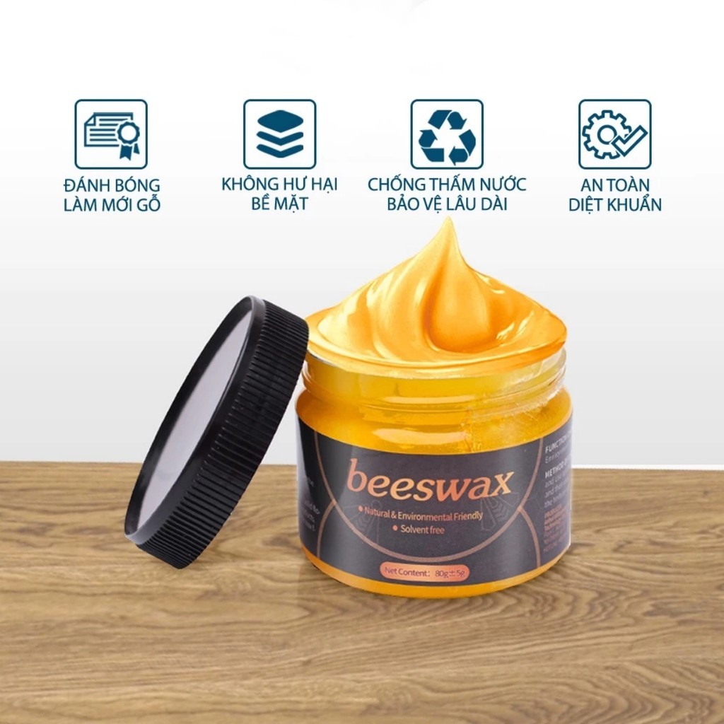 Sáp Ong Đánh Bóng Đồ Gỗ, Sàn Gỗ 80gr - Làm mới, Phục hồi màu gỗ, vết xước bàn ghế, tủ, cửa gỗ FE123