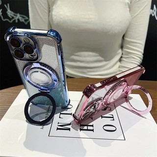 Ốp điện thoại giá đỡ cát lún lấp lánh Gradient cho iPhone 16 ProMax 16 15 14 13 12 Pro Max Plus Vỏ chống rơi