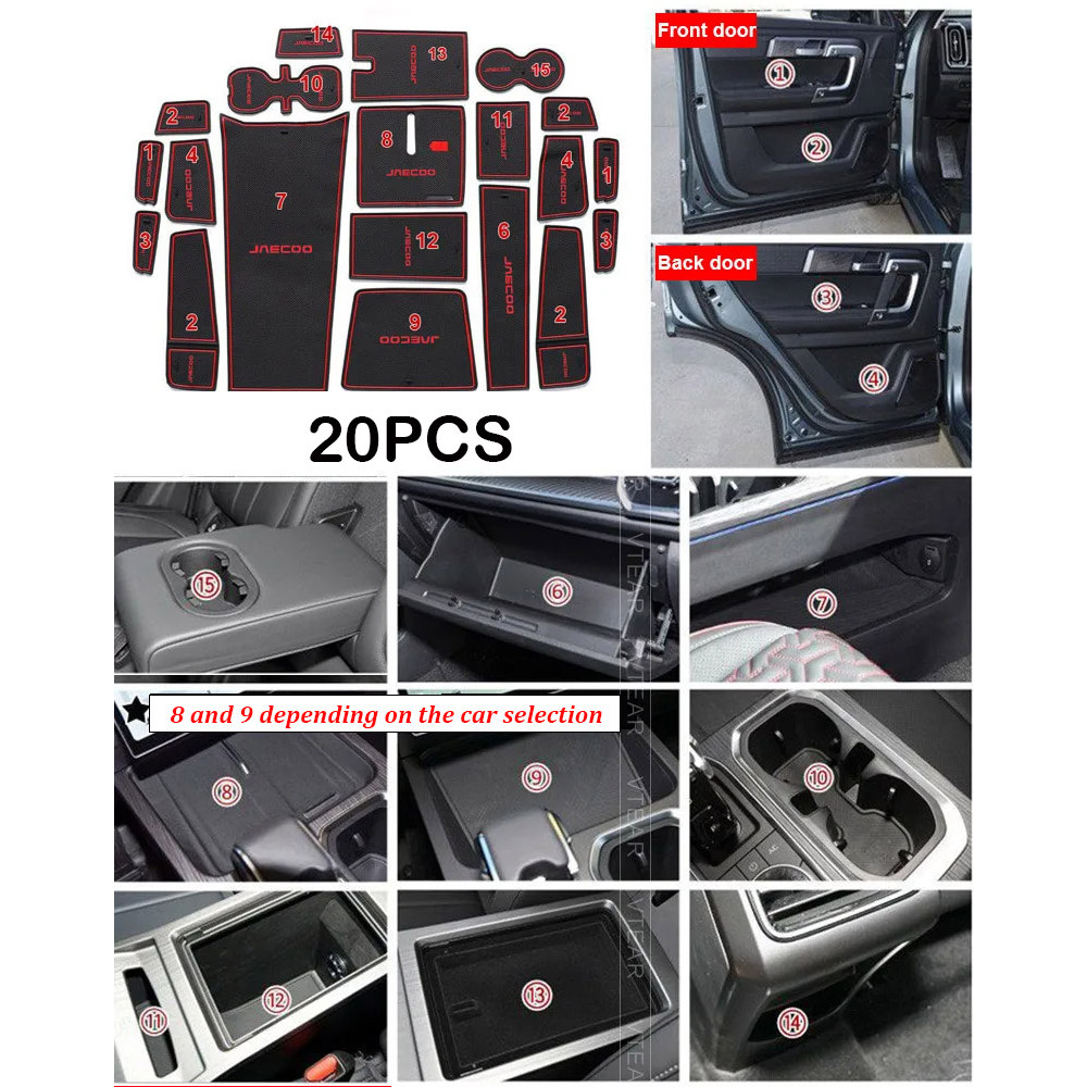Vtear Cho CHERY JAECOO J7 2024 2023-nay 20 Chiếc Nội Thất Ô Tô Rãnh Chống Trượt Miếng Lót Cốc Nước Gioăng Đỏ Xanh Trắng Phát Sáng Trong Bóng Tối Các Bộ Phận Sửa Đổi Nội Thất Ô Tô
