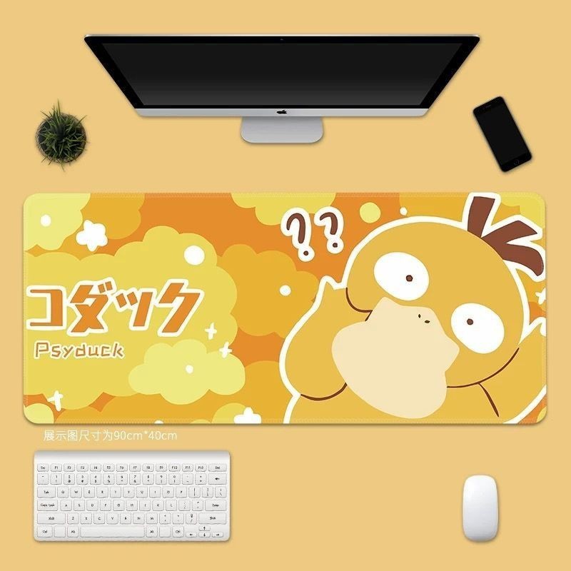 Miếng Lót Chuột Dễ Thương Pokemon Go Pikachu Psyduck Squirtle Gengar Hoạt Hình Bàn Phím Máy Tính Lớn Để Bàn Thảm Cho Người Lớn Trẻ Em Học Sinh Viết Bàn Thảm Cao Su Độ Dày 3 Mm
