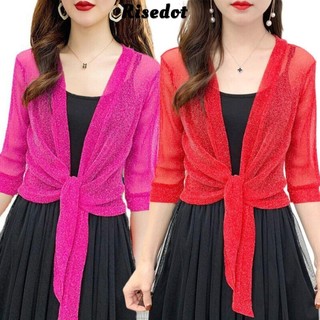 Áo Cardigan nữ, Áo sơ mi điều hòa không khí bằng vải tuyn Polyester, Khăn choàng lưới một kích thước chất lượng cao dành cho nữ