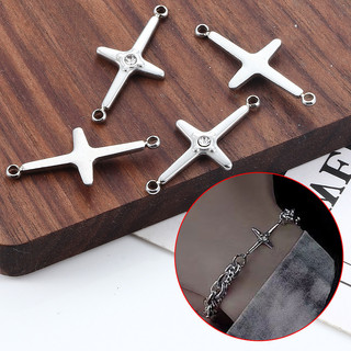 Mặt dây chuyền chữ thập bằng thép không gỉ mới với kim cương được đánh bóng tinh xảo diy Trang sức quyến rũ