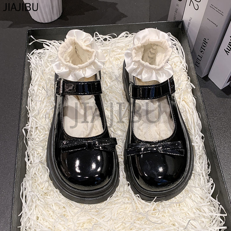 Size 34-46 Giày Nữ Cỡ Lớn 45 Giày Đi Học Màu Đen 44 Korean Fashion Platform Mary Jane Shoes 43 Giày Công Chúa Đế Mềm Mũi Tròn Chống Trượt 42 Giày Da Nhỏ Màu Be Phong Cách Anh Có Gót Dày Giày Lolita Đồng Phục JK Nhật Bản Versatile French Cosplay Doll Shoes
